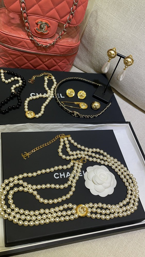 NIGO Chanel 24A Gold Button Double C Pearl Triple Layer Waist Chain #nigo302519
