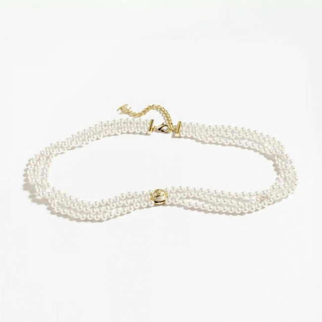 NIGO Chanel 24A Gold Button Double C Pearl Triple Layer Waist Chain #nigo302519