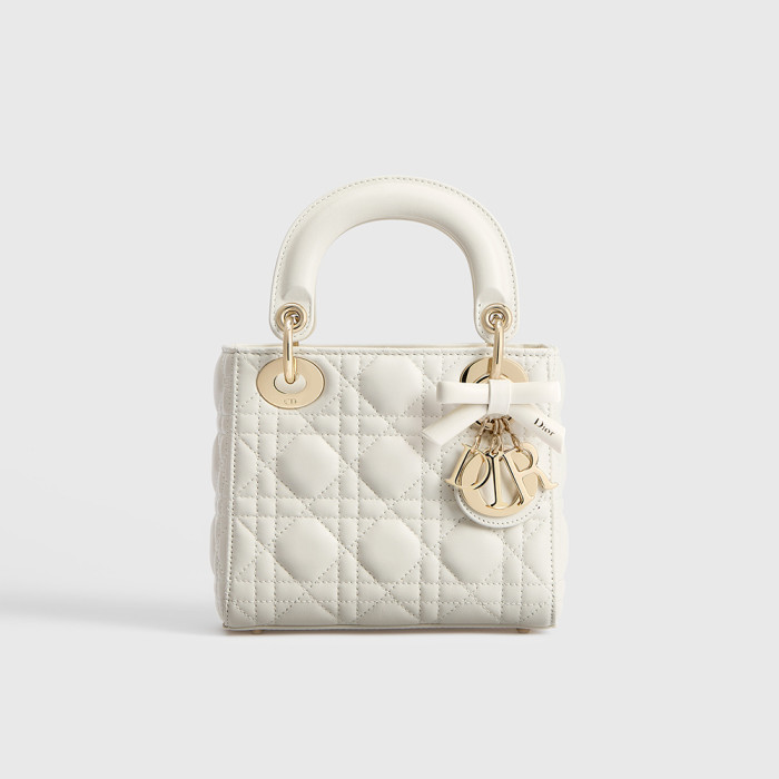 NIGO DIOR Mini Lady Dior Bag with Chain Black Cannage Lambskin #nigo376913