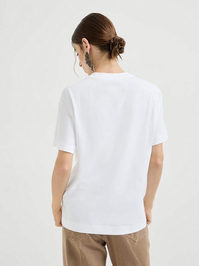 NIGO Brunello Cucinelli White Pocket Short Sleeved Cotton T-Shirt #nigo376976