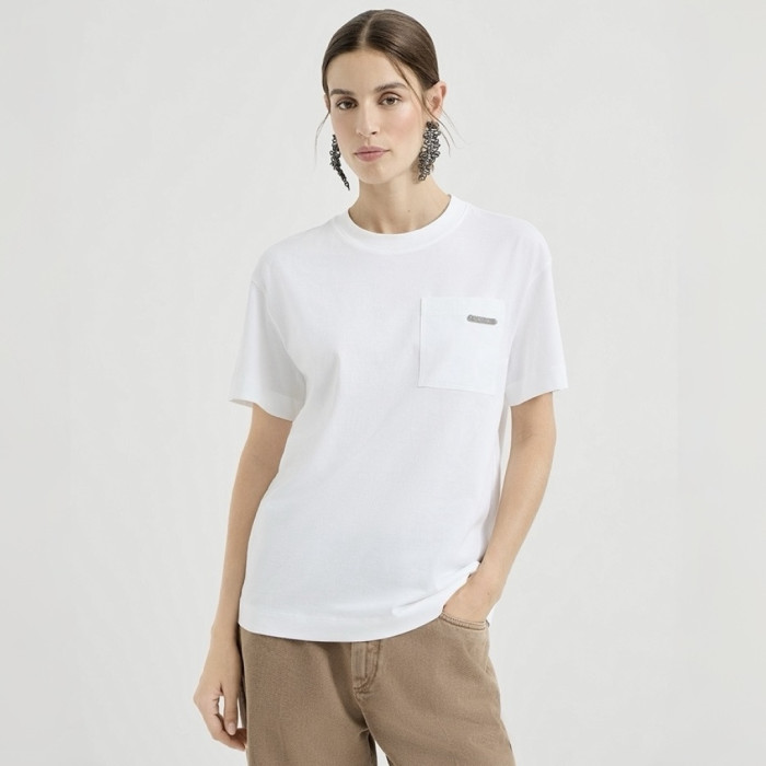NIGO Brunello Cucinelli White Pocket Short Sleeved Cotton T-Shirt #nigo376976