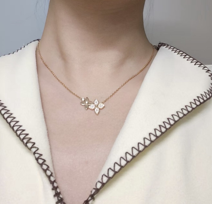 NIGO Louis Vuitton Double Flower Pendant Necklace #nigo376979