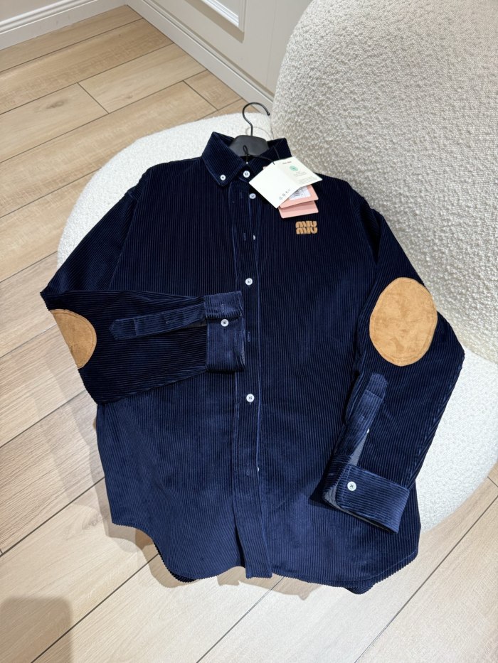 NIGO MiuMiu Navy Corduroy And Suede Shirt #nigo377017