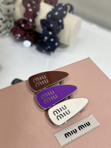 NIGO Miu Miu Enamel Letter Bread Metal Hair Clip Three Piece Set #nigo376947