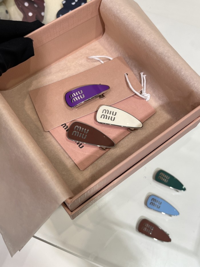 NIGO Miu Miu Enamel Letter Bread Metal Hair Clip Three Piece Set #nigo376947