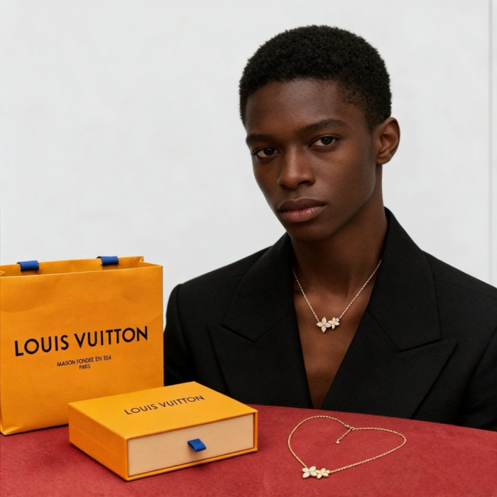 NIGO Louis Vuitton Double Flower Pendant Necklace #nigo376979