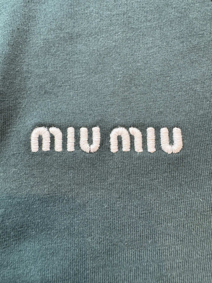 NIGO MiuMiu Bottle Green blue Cotton Jersey Polo Shirt #nigo377064