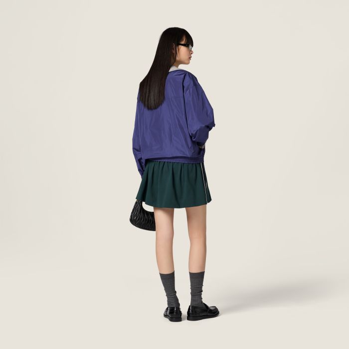 NIGO MiuMiu Bottle Green blue Cotton Jersey Miniskirt #nigo377063