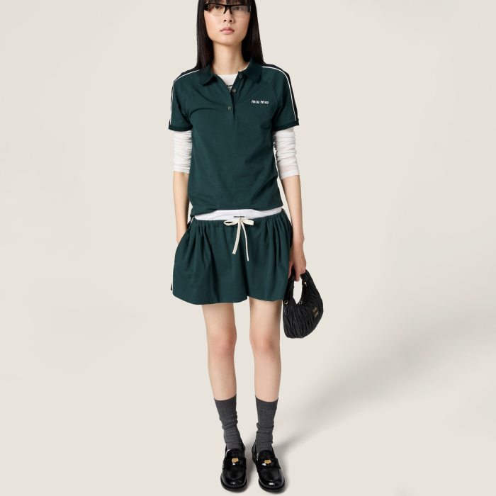 NIGO MiuMiu Bottle Green blue Cotton Jersey Polo Shirt #nigo377064