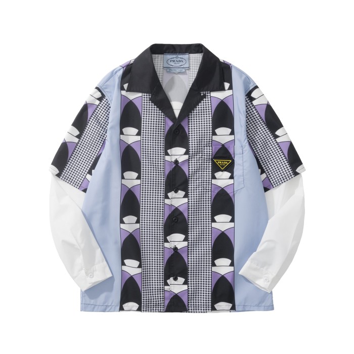 NIGO PRADA Black steel Timecapsule Printed Cotton Shirt #nigo377112