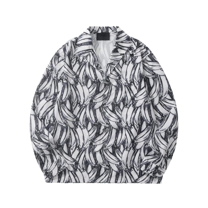NIGO PRADA Black steel Timecapsule Printed Cotton Shirt #nigo377112