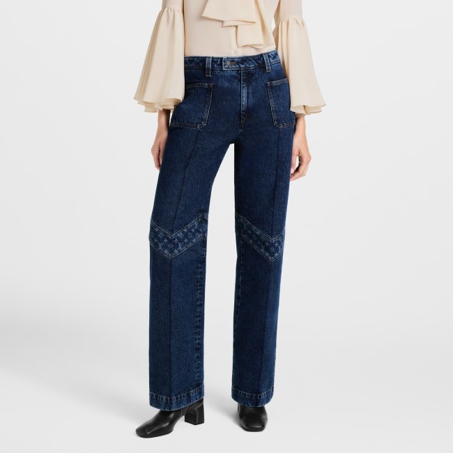 NIGO LOUIS VUITTON Monogram Accent Raw Denim Jeans #nigo377124