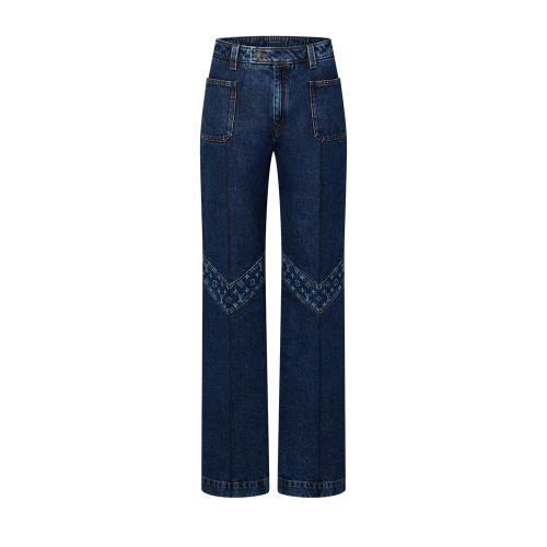 NIGO LOUIS VUITTON Monogram Accent Raw Denim Jeans #nigo377124