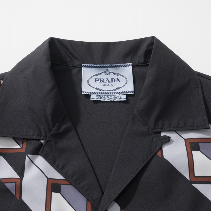 NIGO PRADA Black steel Timecapsule Printed Cotton Shirt #nigo377112