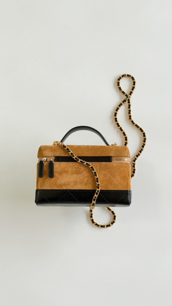 NIGO Chanel Suede Calfskin Colorblock Bag #nigo377243