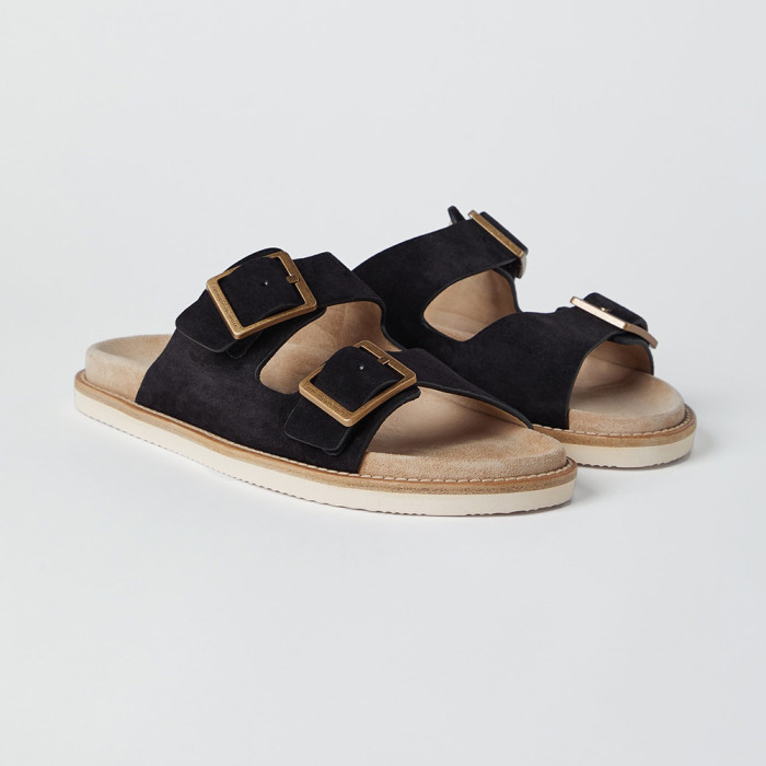 NIGO Brunello Cucinelli Suede slides with buckles for Man in Hazelnut 