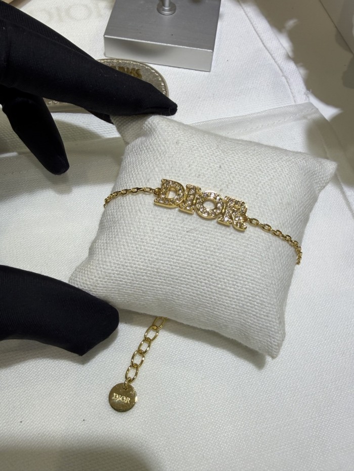 NIGO DIOR Petit CD Circle Bracelet Gold-Finish Metal and White Resin Pearls #nigo377306