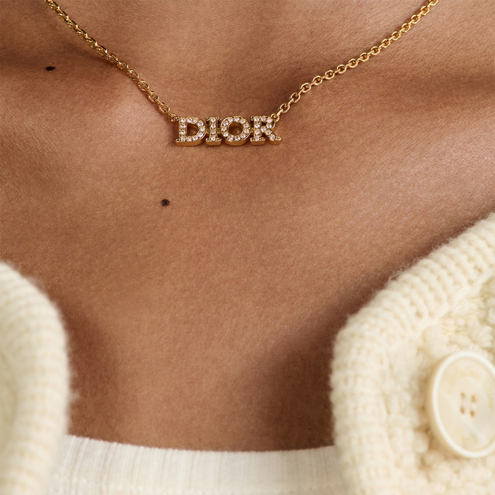NIGO DIOR Dior evolution Necklace Gold-Finish Metal and Silver-Tone Crystals #nigo377305