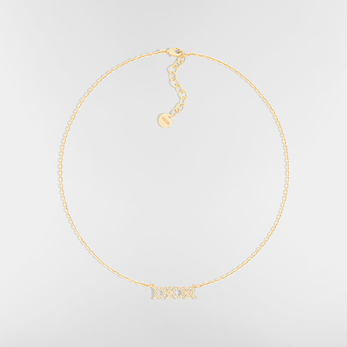 NIGO DIOR Dior evolution Necklace Gold-Finish Metal and Silver-Tone Crystals #nigo377305