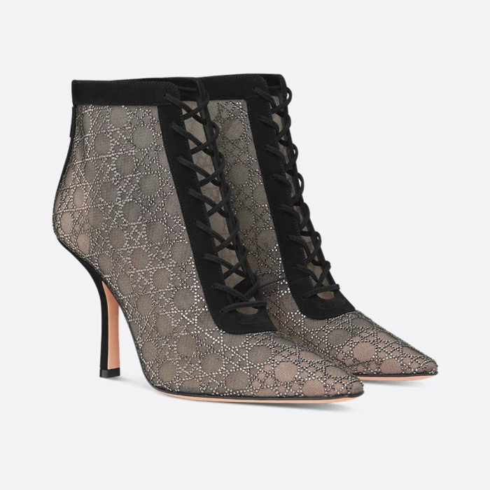 NIGO Dior Dazzling Galaxy Series Mesh Cannage Pattern Rhinestone High Heels #nigo377323