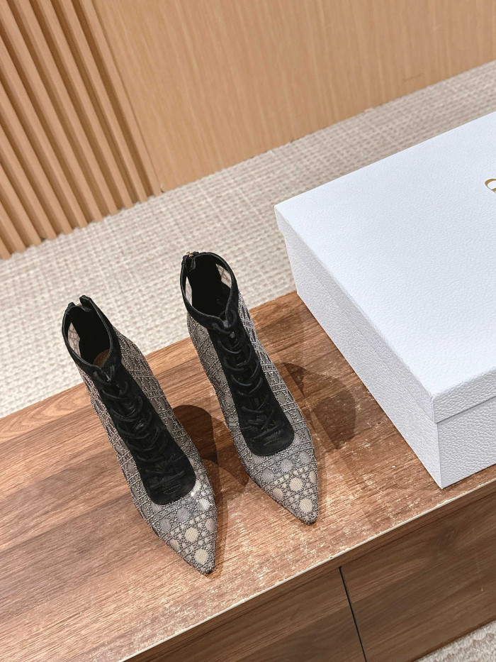 NIGO Dior Dazzling Galaxy Series Mesh Cannage Pattern Rhinestone High Heels #nigo377323