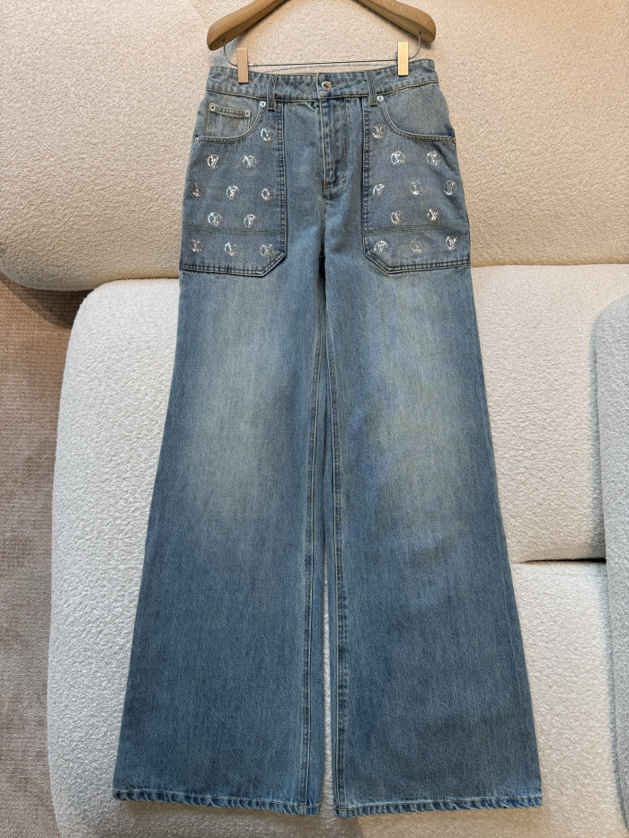 NIGO LOUIS VUITTON Signature Sequin Accent Flared Jeans #nigo377460