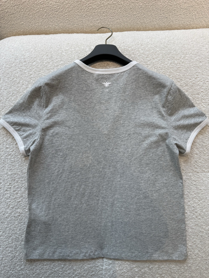 NIGO DIOR T-Shirt Gray and White Cotton Jersey #nigo377461