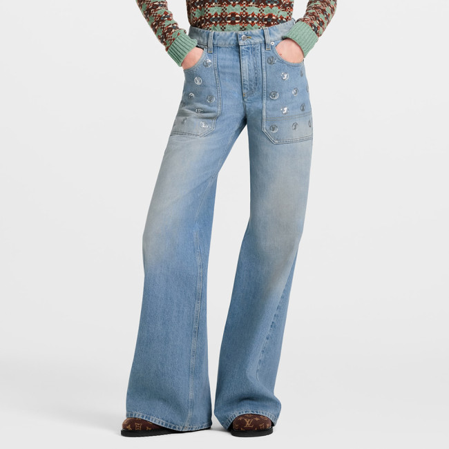 NIGO LOUIS VUITTON Signature Sequin Accent Flared Jeans #nigo377460