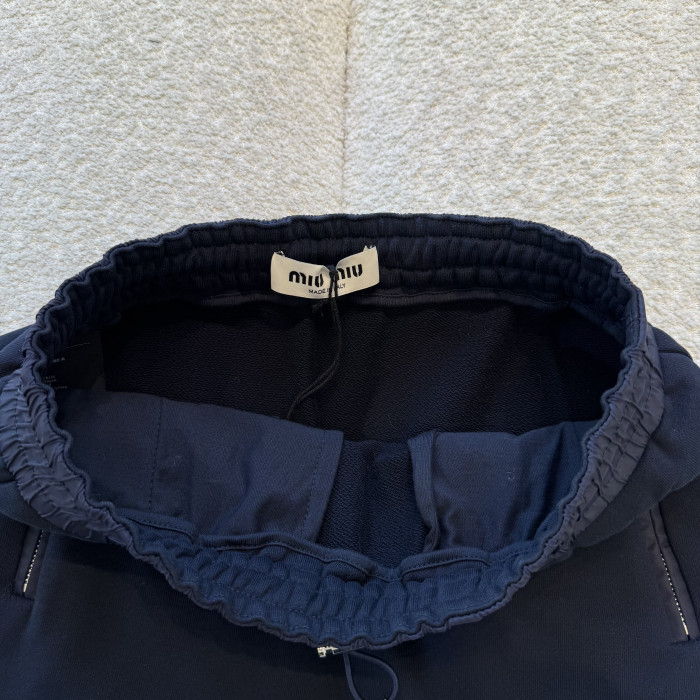 NIGO MiuMiu Navy Cotton Fleece Miniskirt #nigo377462