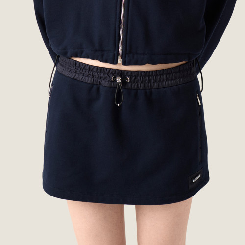 NIGO MiuMiu Navy Cotton Fleece Miniskirt #nigo377462
