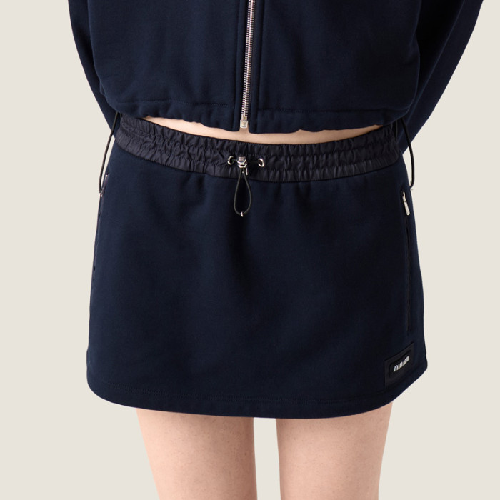 NIGO MiuMiu Navy Cotton Fleece Miniskirt #nigo377462