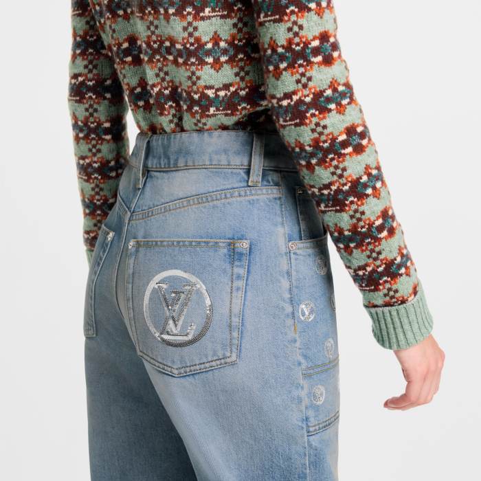 NIGO LOUIS VUITTON Signature Sequin Accent Flared Jeans #nigo377460