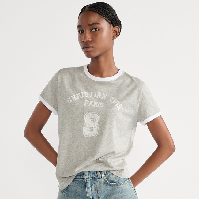 NIGO DIOR T-Shirt Gray and White Cotton Jersey #nigo377461