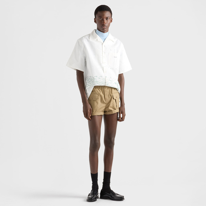 NIGO PRADA Khaki Cotton Poplin Bermudas #nigo377406
