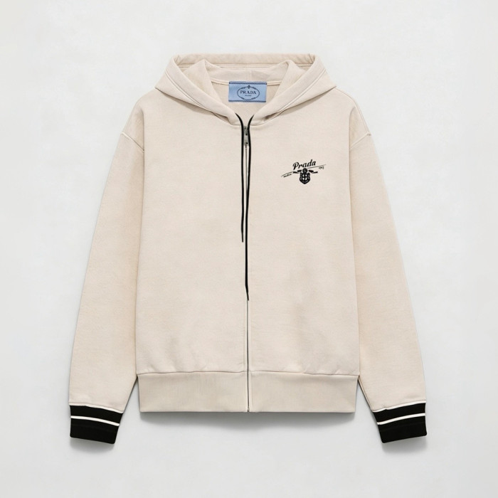 NIGO Prada White Hooded Zipper Sweatshirt #nigo377465