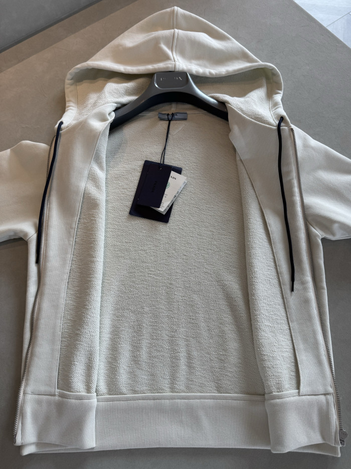 NIGO Prada White Hooded Zipper Sweatshirt #nigo377465