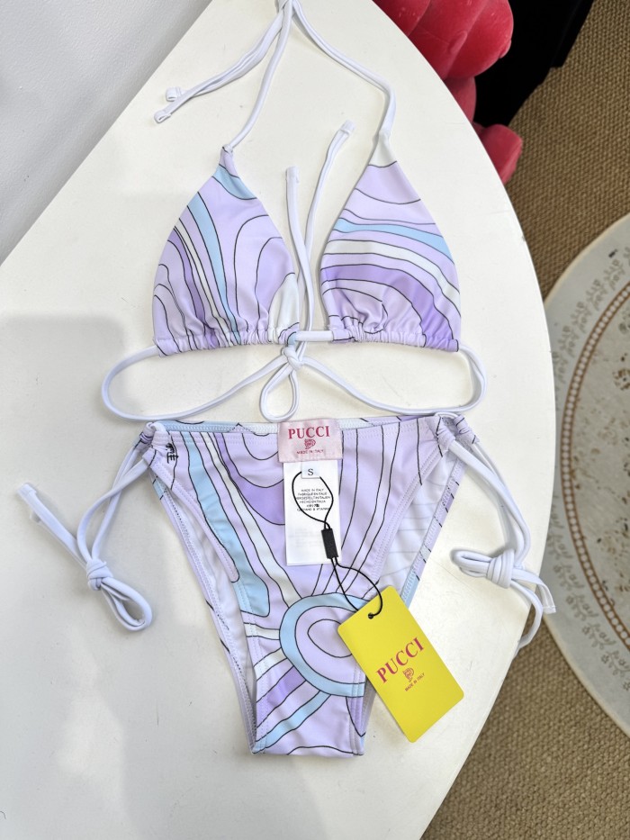 NIGO Pucci Marmo Print Bikini Top Bottom With Ties #nigo377719