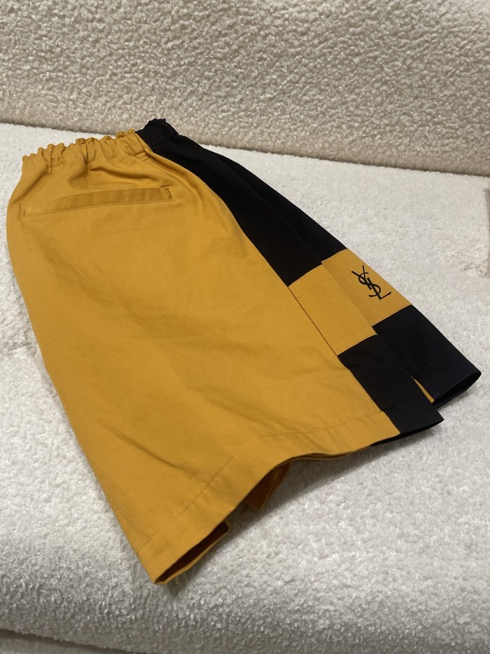 NIGO Saint Laurent Cassandre Bermuda Shorts in Cotton in Yellow #nigo377771