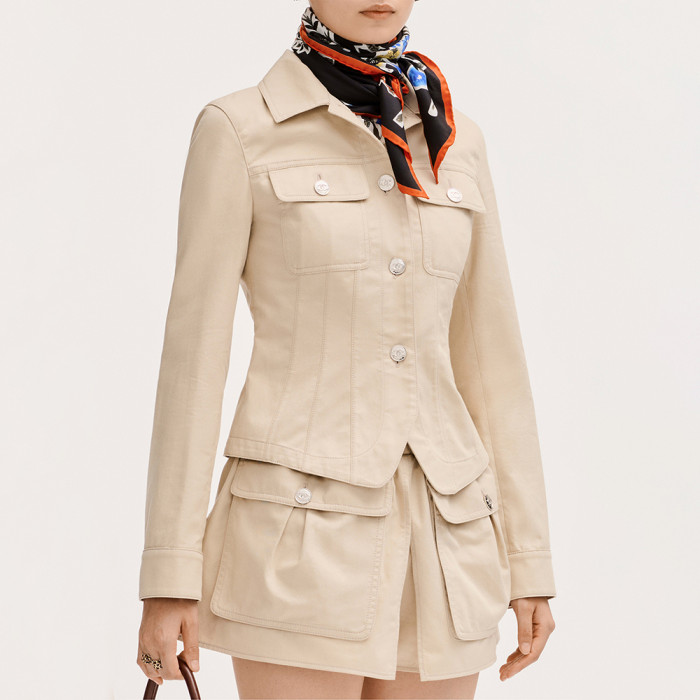 Chanel Jacket Shorts Twill Beige #nigo377772