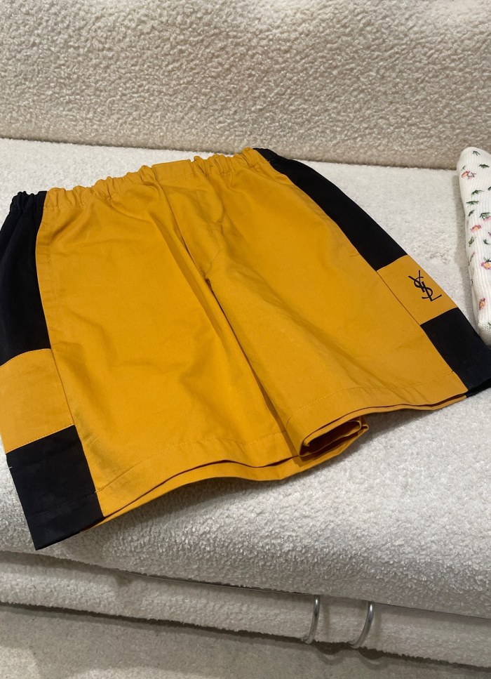NIGO Saint Laurent Cassandre Bermuda Shorts in Cotton in Yellow #nigo377771
