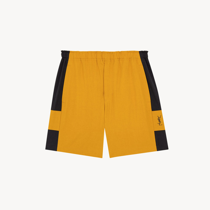 NIGO Saint Laurent Cassandre Bermuda Shorts in Cotton in Yellow #nigo377771