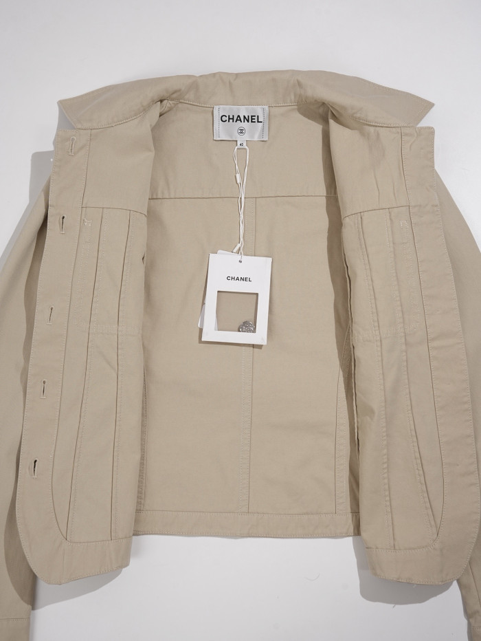 Chanel Jacket Shorts Twill Beige #nigo377772