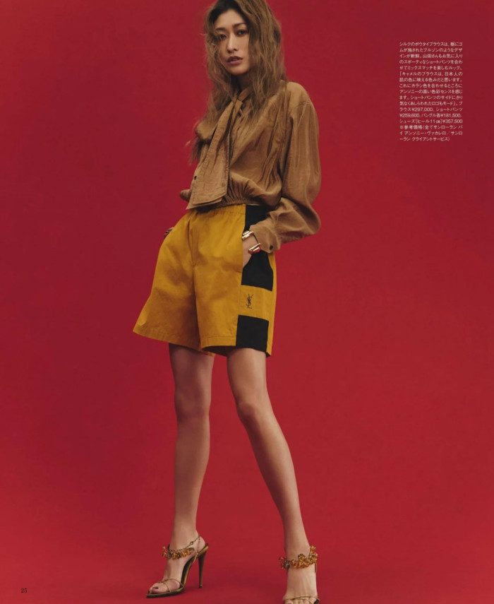 NIGO Saint Laurent Cassandre Bermuda Shorts in Cotton in Yellow #nigo377771