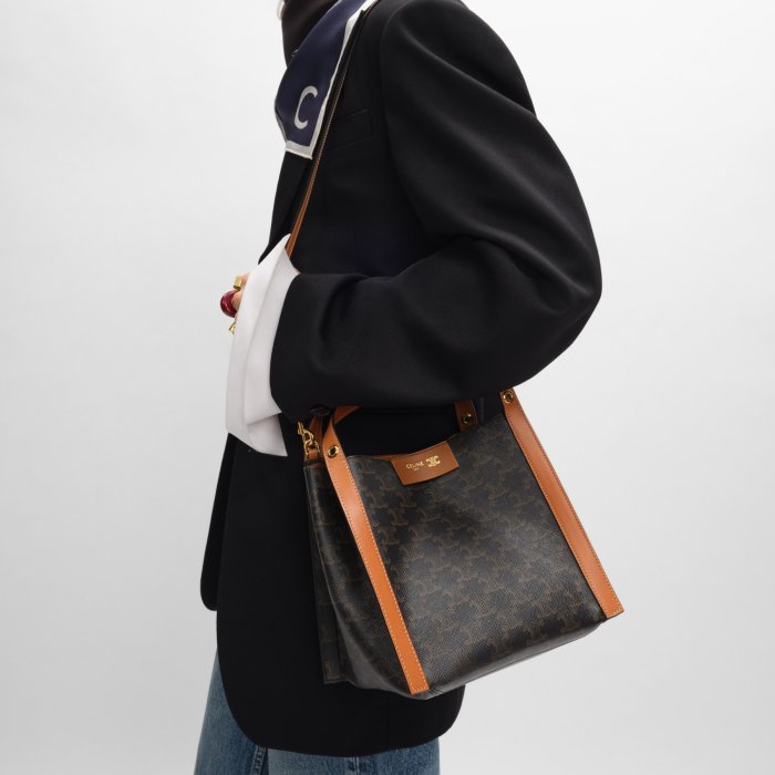 NIGO Celine Small Cube Bag in Triomphe Canvas and Natural Calfskin #nigo377768