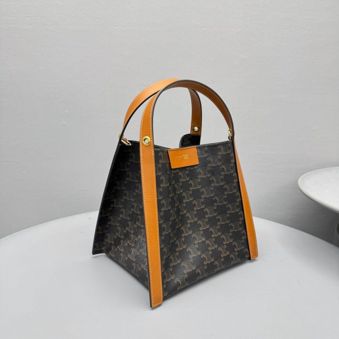 NIGO Celine Small Cube Bag in Triomphe Canvas and Natural Calfskin #nigo377768