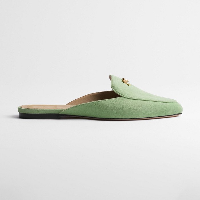 NIGO DIOR Baby Bow Mule Pistachio Suede Goatskin #nigo377752