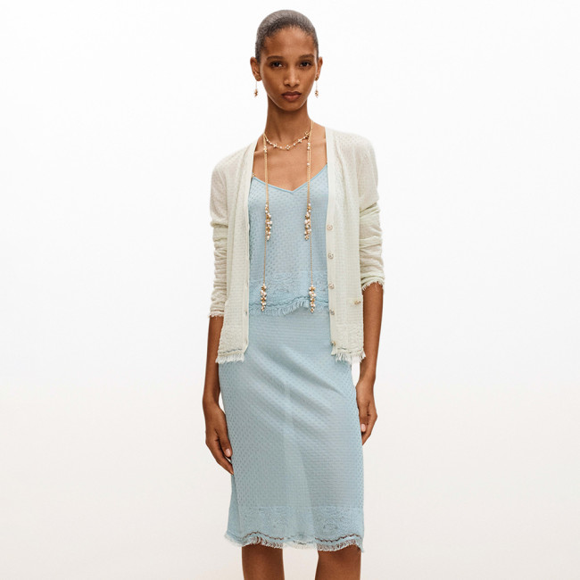 NIGO Chanel Top Midi Skirt Mixed Fibers Light Blue #nigo377753