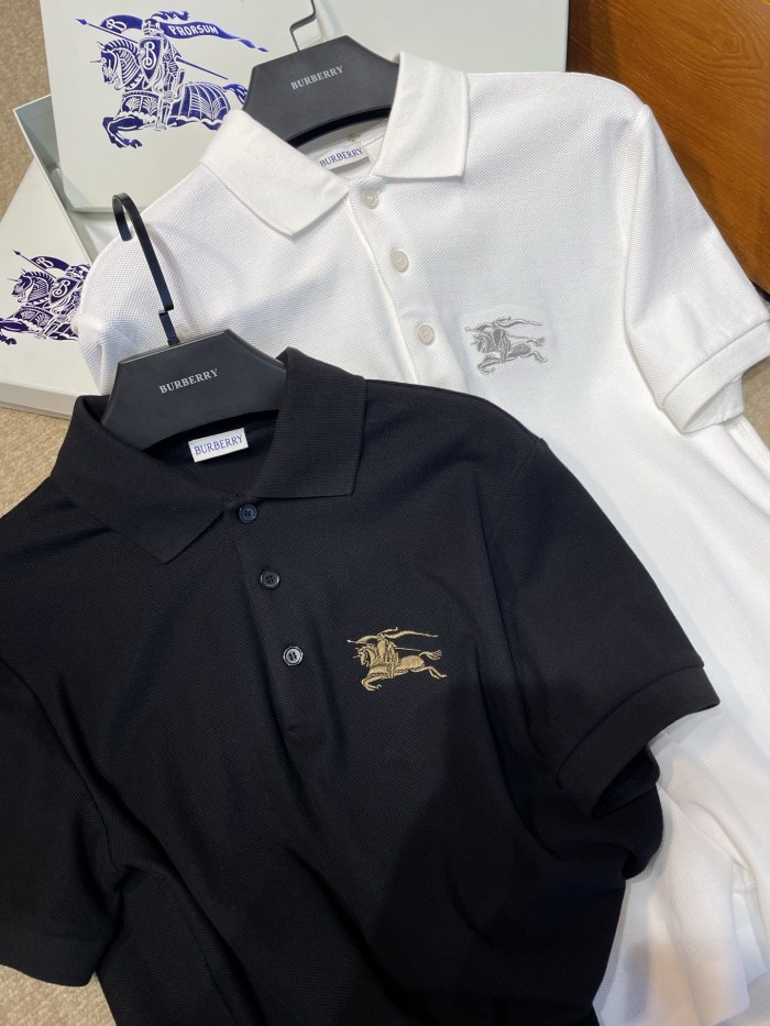NIGO Burberry Metallic EKD Cotton Polo Shirt in Black #nigo377794