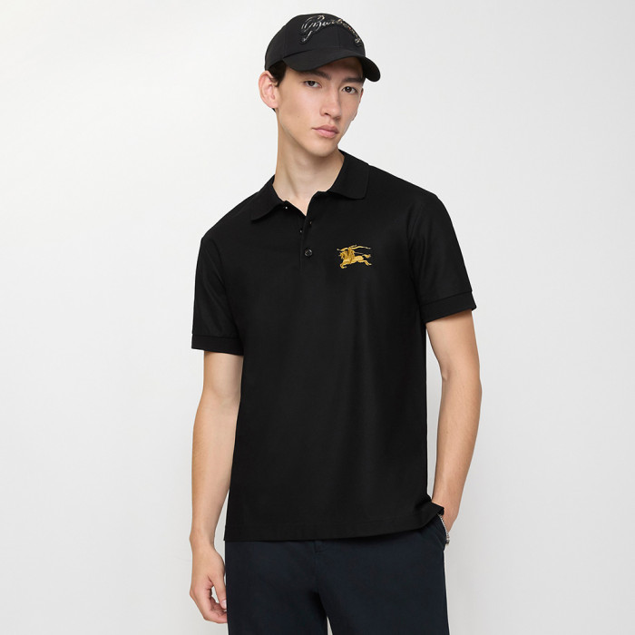 NIGO Burberry Metallic EKD Cotton Polo Shirt in Black #nigo377794