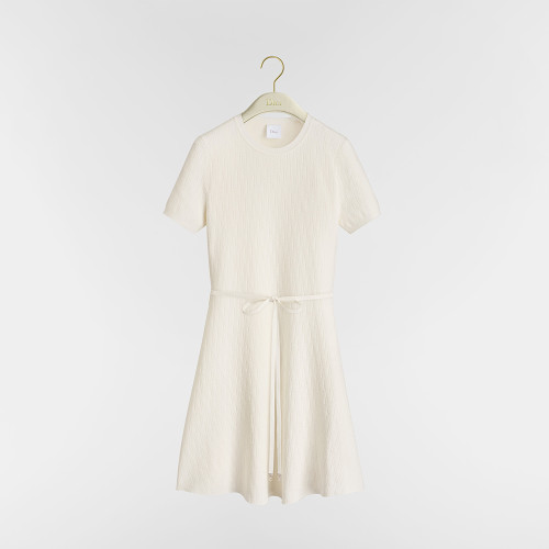 NIGO DIOR Short Belted Dress Ecru Dior Oblique Technical Jacquard #nigo377958